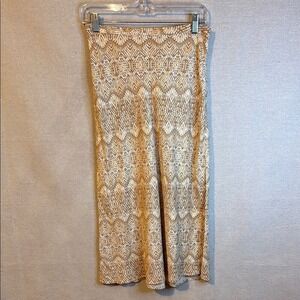 J McLaughlin Womens Louisa May Skirt Size 4 Cream Sand Brown 100% Rayon Midi New